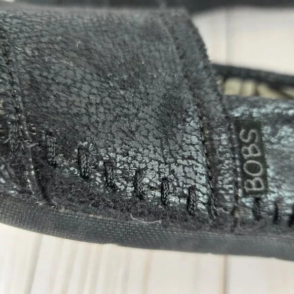 BOBS From Skechers Women's Luxe Rain Dance Black Slip On Flats Size 11 in Black - Picture 9 of 14